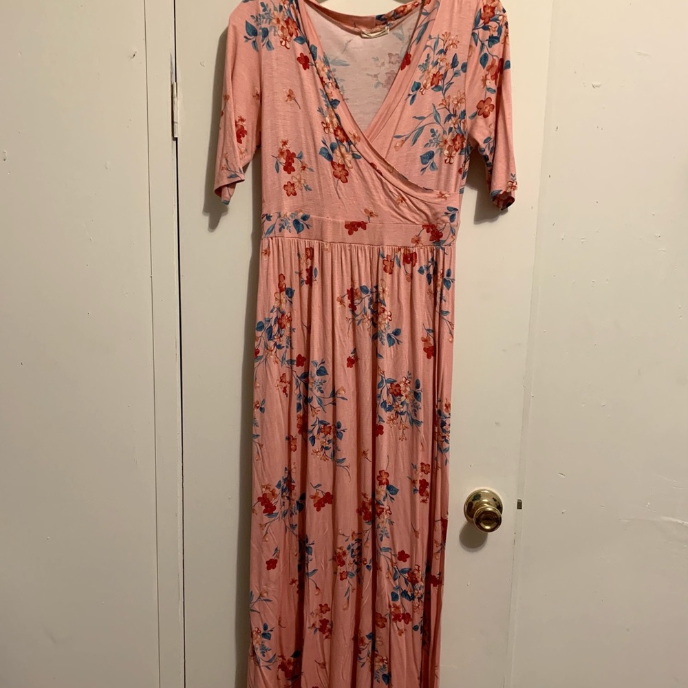 Pink floral maxi